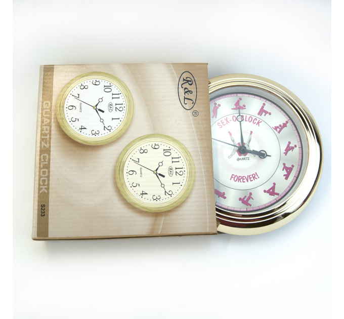 Настенные часы Камасутра маленькие (золото с розовым)