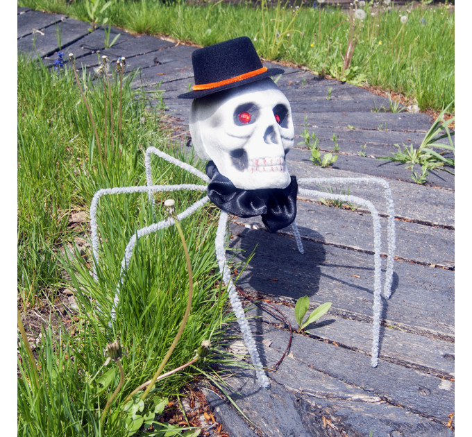 Павук готичний Король темряви 72см з черепом (сірий) 09949