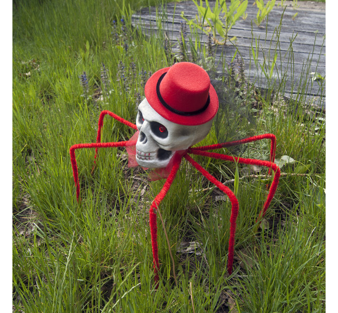 Павук готичний Королева темряви 72см з черепом (червоний) 09950