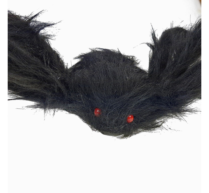 Паук из меха 30см (черный)