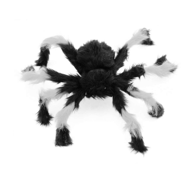 Паук из меха 45см (черный с белым)