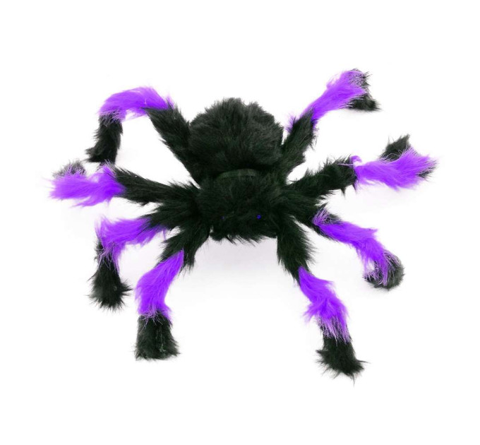Павук з хутра 45см (чорний з фіолетовим)