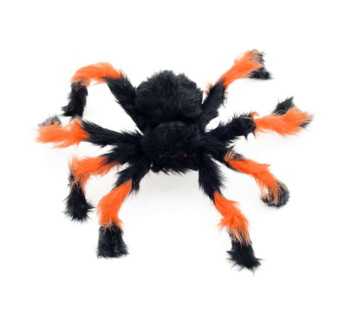 Павук із хутра 45см (чорний з помаранчевим)