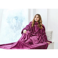 Плед с рукавами из микрофибры, 200х150 см (фиолетовый) Плед с рукавами из микрофибры, 200х150 см (фиолетовый)