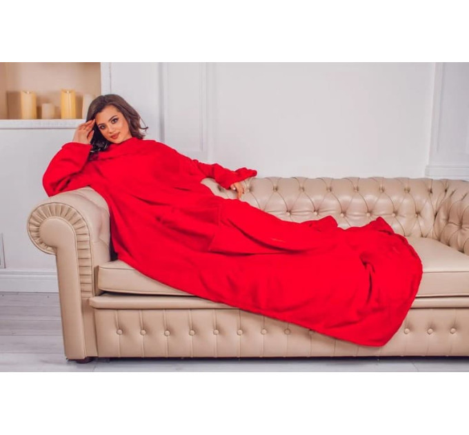 Плед із рукавами з мікрофібри, 200х150 см (червоний)