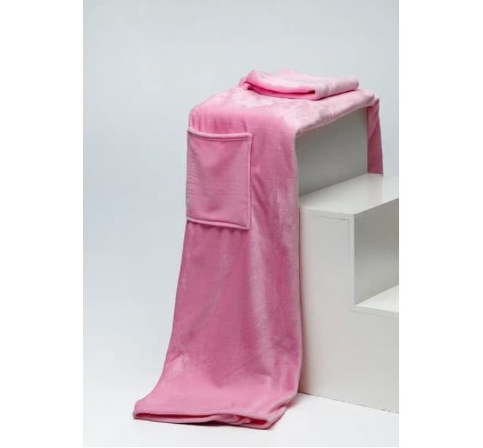 Плед із рукавами з мікрофібри, 200х150 см (рожевий)