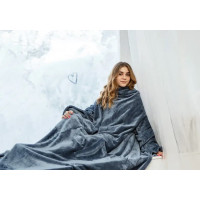 Плед с рукавами из микрофибры, 200х150 см (серый) Плед с рукавами из микрофибры, 200х150 см (серый)