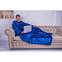 Плед с рукавами из микрофибры, 200х150 см (синий) Плед с рукавами из микрофибры, 200х150 см (синий)