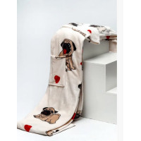 Плед с рукавами из микрофибры, 200х160 см (Бульдог) Плед с рукавами из микрофибры, 200х160 см (Бульдог)