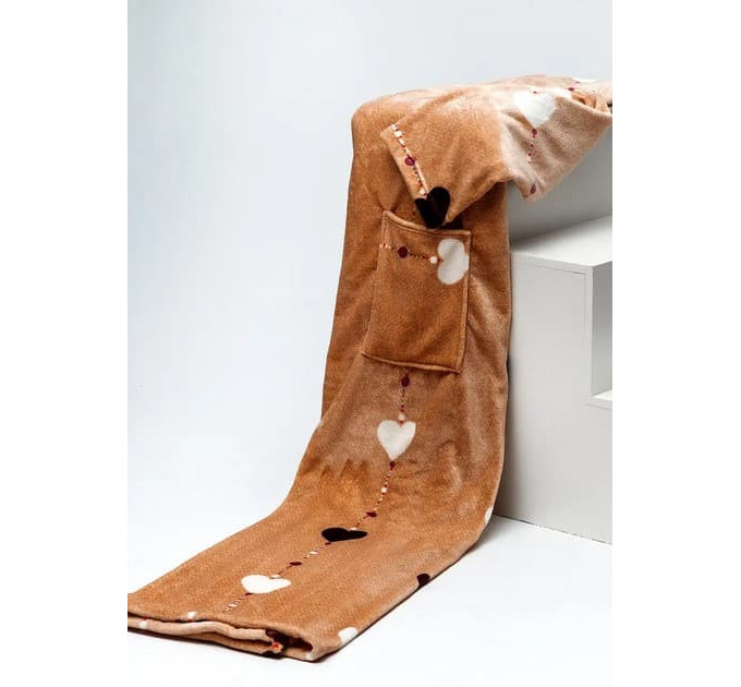 Плед с рукавами из микрофибры, 200х160 см (Мокко Love)