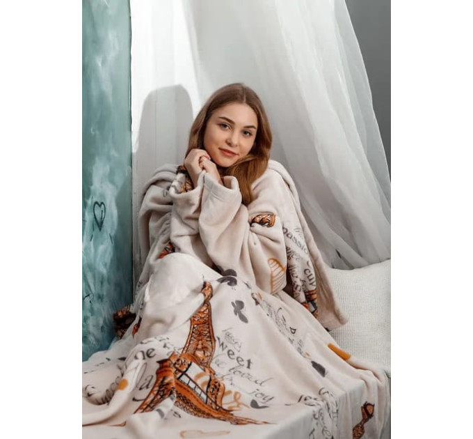 Плед с рукавами из микрофибры, 200х160 см (Париж)