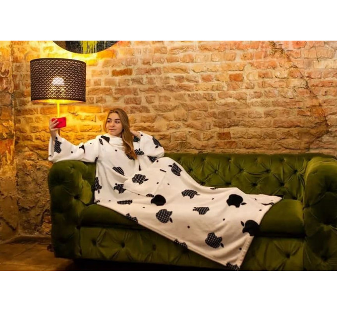 Плед с рукавами из микрофибры, 200х160 см (Яблочко)