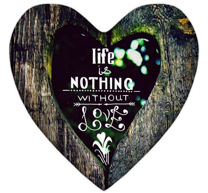 Подушка серце Life is nothing without Love