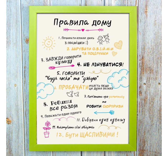 Постер мотиватор 56003 ПРАВИЛА ДОМУ №2 А4