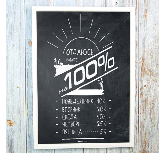 Постер мотиватор 56303 ВІДДАЮСЯ ПРАЦІ НА ВСЕ 100% А4