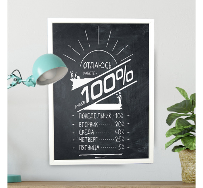 Постер мотиватор 56303 ВІДДАЮСЯ ПРАЦІ НА ВСЕ 100% А4