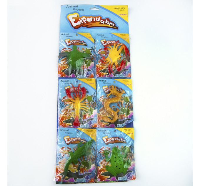 Растущие в воде игрушки 10х6см гиганты Океан №1 цветные (уп 6 шт)