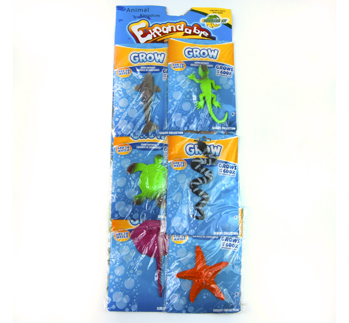 Растущие в воде игрушки 10х6см гиганты Океан №1 цветные (уп 6 шт)