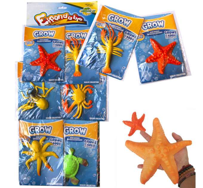 Растущие в воде игрушки 10х6см гиганты Океан №5 цветные (уп 6шт)