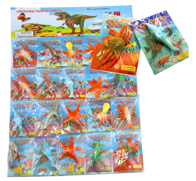 Іграшки 6х3см, що ростуть у воді Морські жителі №4 кольорові (уп 20шт)