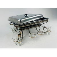 Садж прямоугольный с соусницами и рюмками Садж прямоугольный с соусницами и рюмками