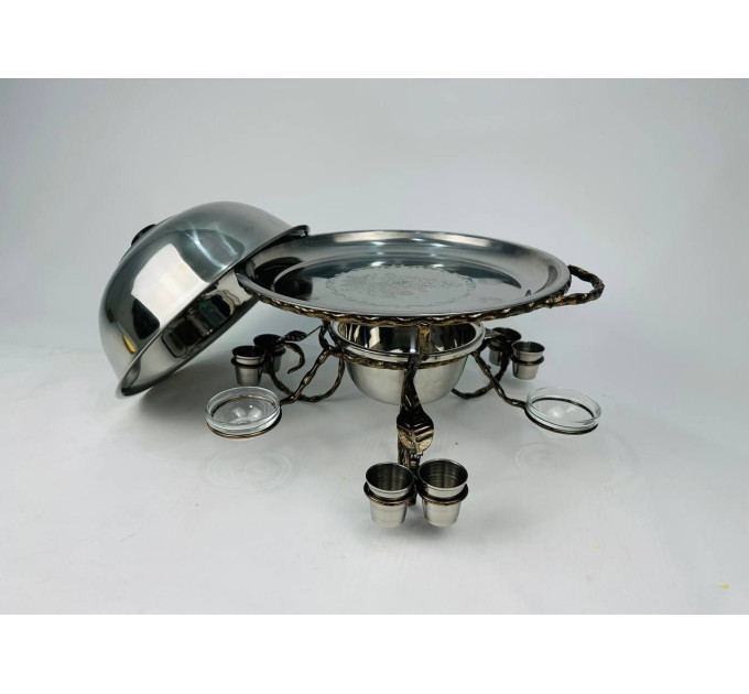 Садж с соусниками и рюмками, 36 см