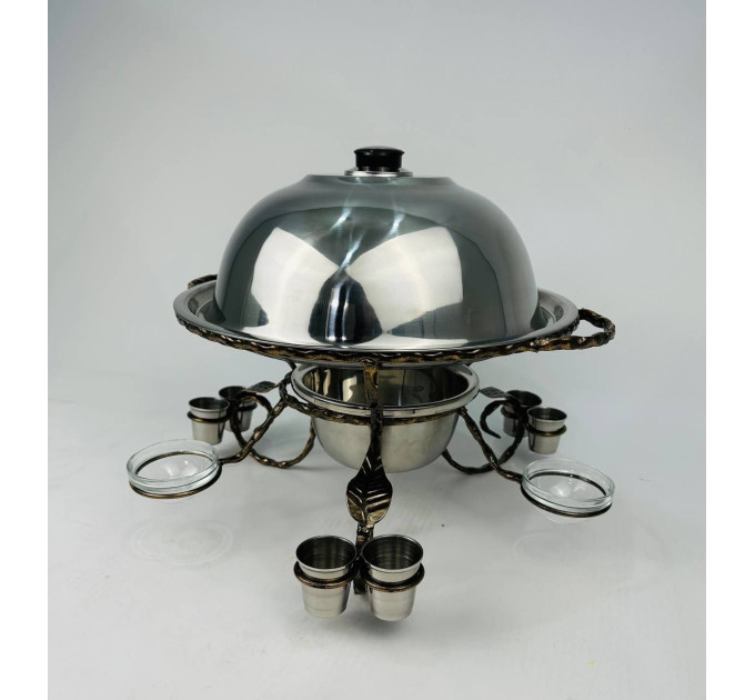 Садж с соусниками и рюмками, 36 см