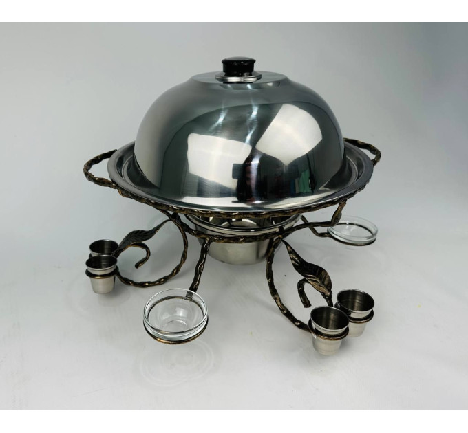 Садж с соусниками и рюмками, 36 см