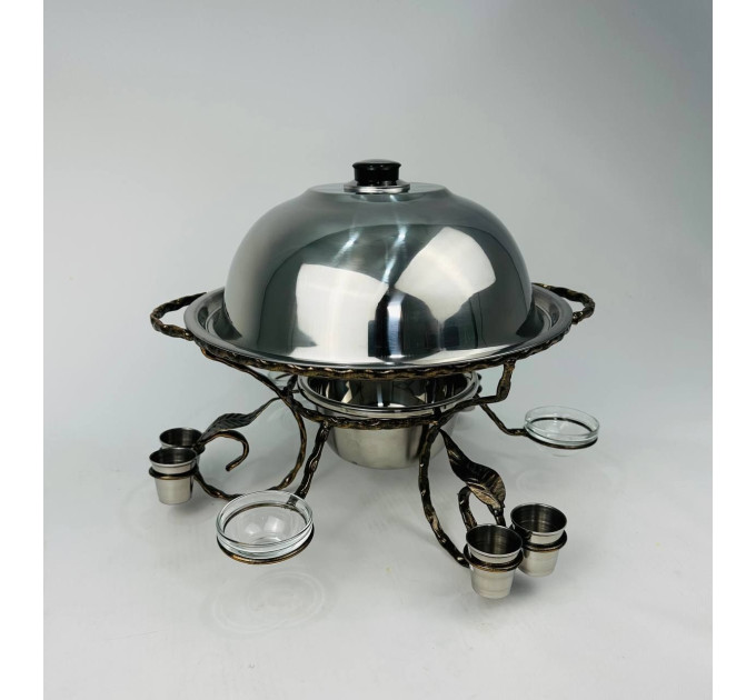 Садж с соусниками и рюмками, 36 см