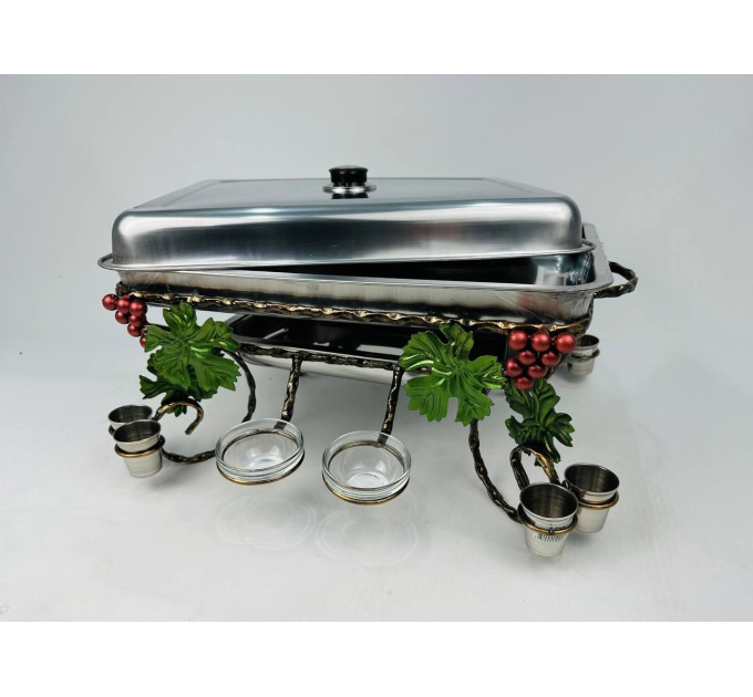 Садж "Виноград с соусниками и рюмками" прямоугольный