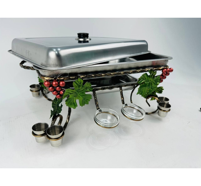 Садж "Виноград с соусниками и рюмками" прямоугольный