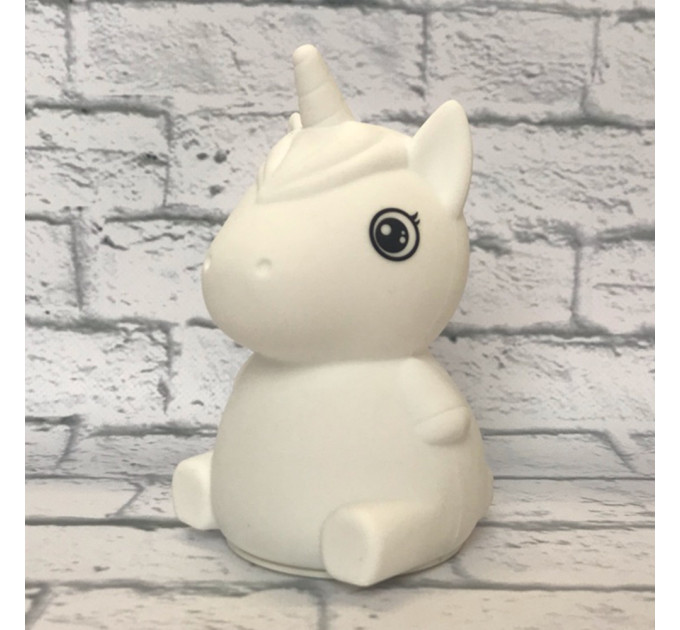 Силиконовый сенсорный ночник LED Единорог Baby (белый)