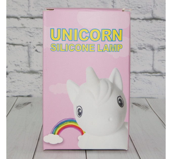 Силиконовый сенсорный ночник LED Единорог Baby (белый)