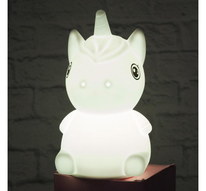 Силиконовый сенсорный ночник LED Единорог Baby (белый)