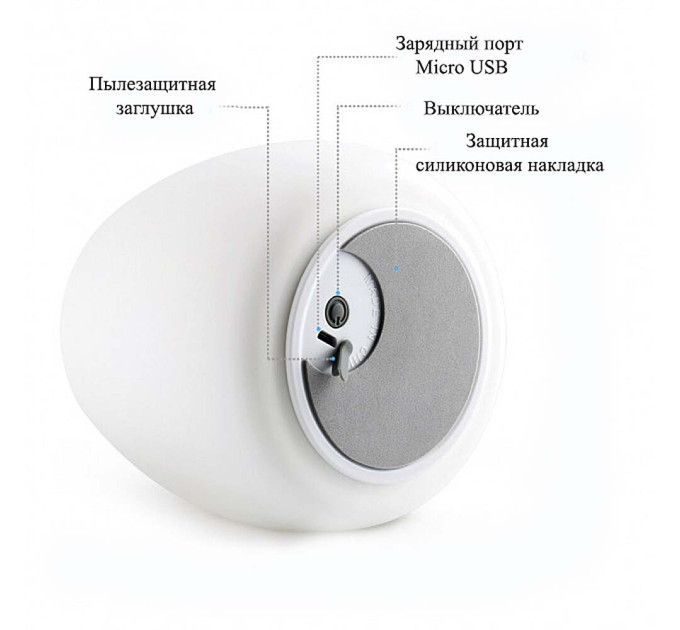 Силиконовый сенсорный ночник LED Котик (белый)