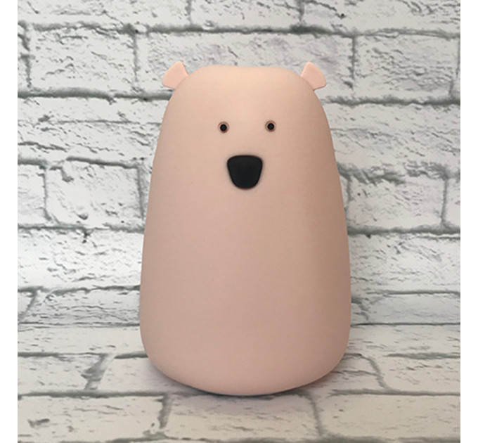 Силиконовый сенсорный ночник LED Медвежонок (розовый)