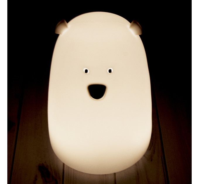 Силиконовый сенсорный ночник LED Медвежонок (розовый)