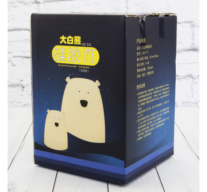 Силиконовый сенсорный ночник LED Медвежонок (розовый)