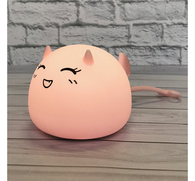 Силиконовый сенсорный ночник LED Монстрик (розовый)