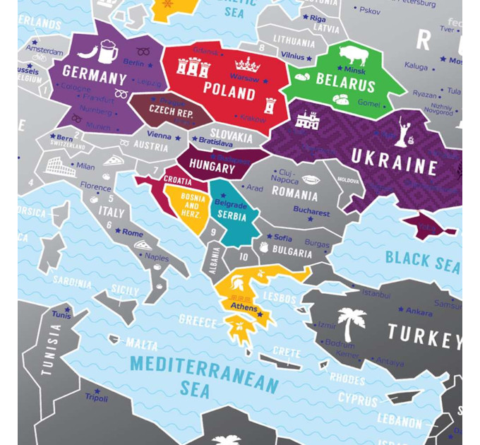 Скретч карта Европа EUROPA