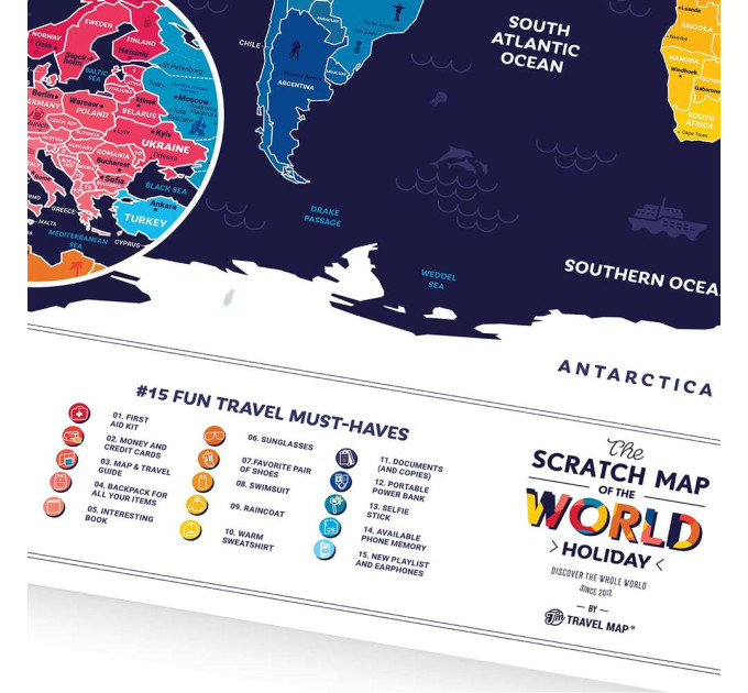 Скретч карта мира HOLIDAY WORLD