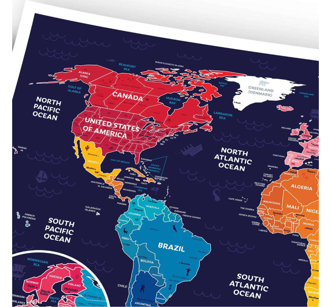 Скретч карта мира HOLIDAY WORLD