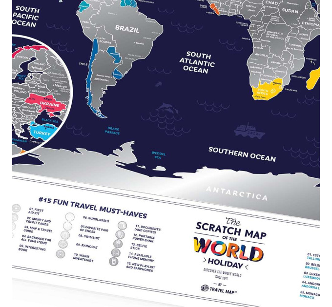 Скретч карта мира HOLIDAY WORLD