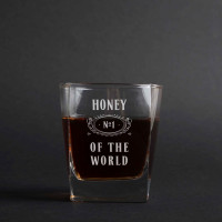 Стакан для виски "№1 of the world" персонализированный, английский, Крафтовая коробка