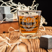 Стакан для виски "Герб з вінком", Крафтовая коробка