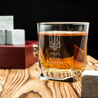 Стакан для виски "Твоя сила надихає", украинская, Крафтовая коробка