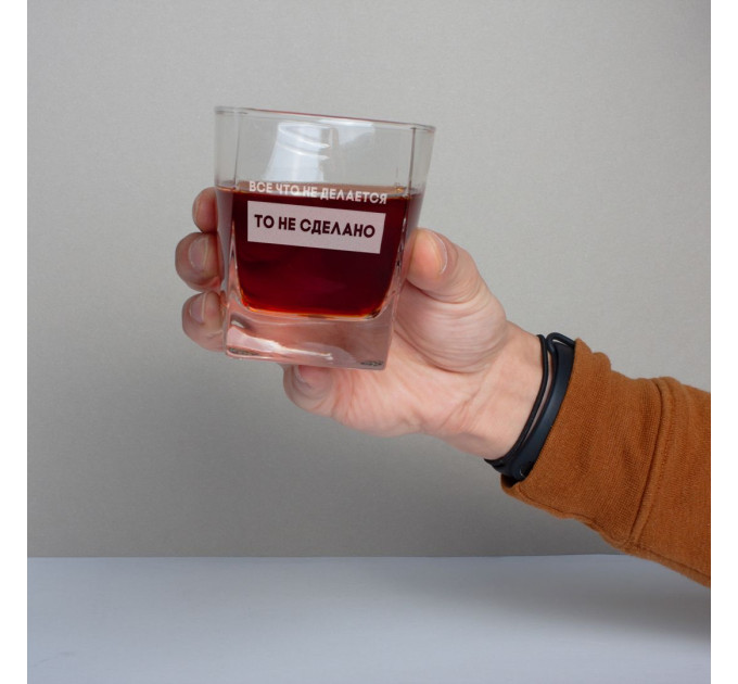 Стакан для виски "Все что не делается", русский, Крафтовая коробка