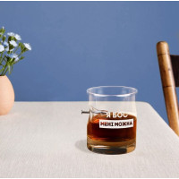 Стакан с гвоздем "Я бос мені можна" в тубусе из шпона