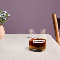 Склянка із цвяхом "Я філолог мені можна" в тубусі зі шпону