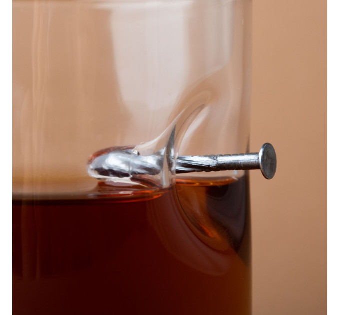 Склянка зі цвяхом "ЗАБЕЙ", російська, Тубус зі шпону